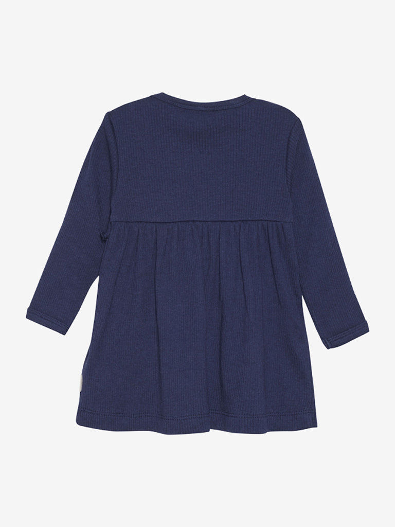 Rib kjóll, ungbarna - Dark Navy
