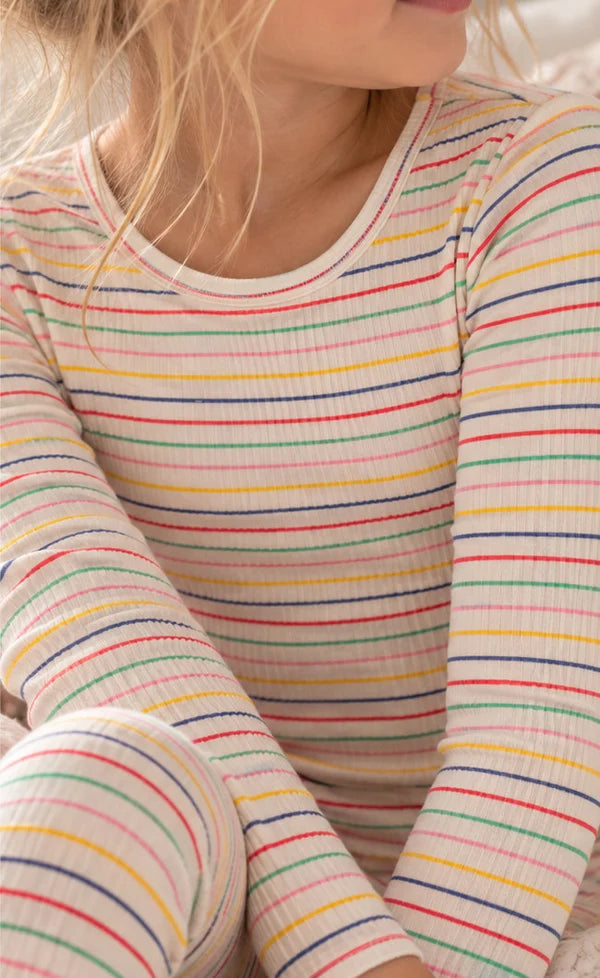 RIB langermabolur - rainbow stripes