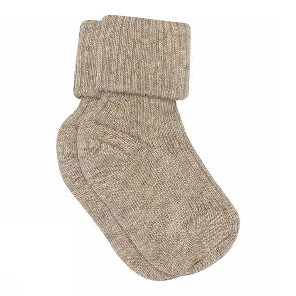 RIB SOKKAR - LIGHT BROWN MELANGE