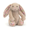 jellycat kanína, beige með blómum, medium stærð
