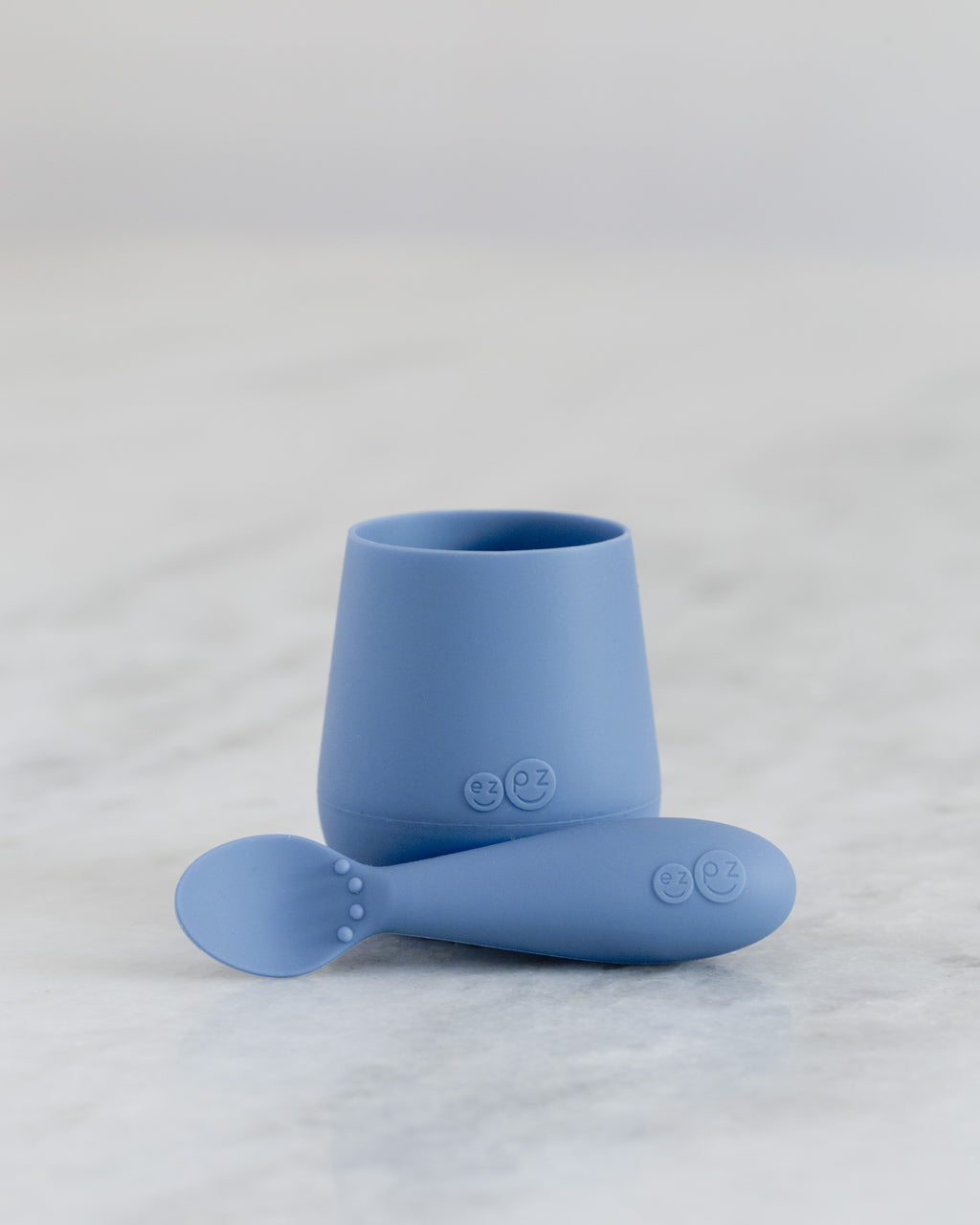 ezpz first foods set, indigo. Matarstell fyrir börn. Skál, glas og skeiðar. 