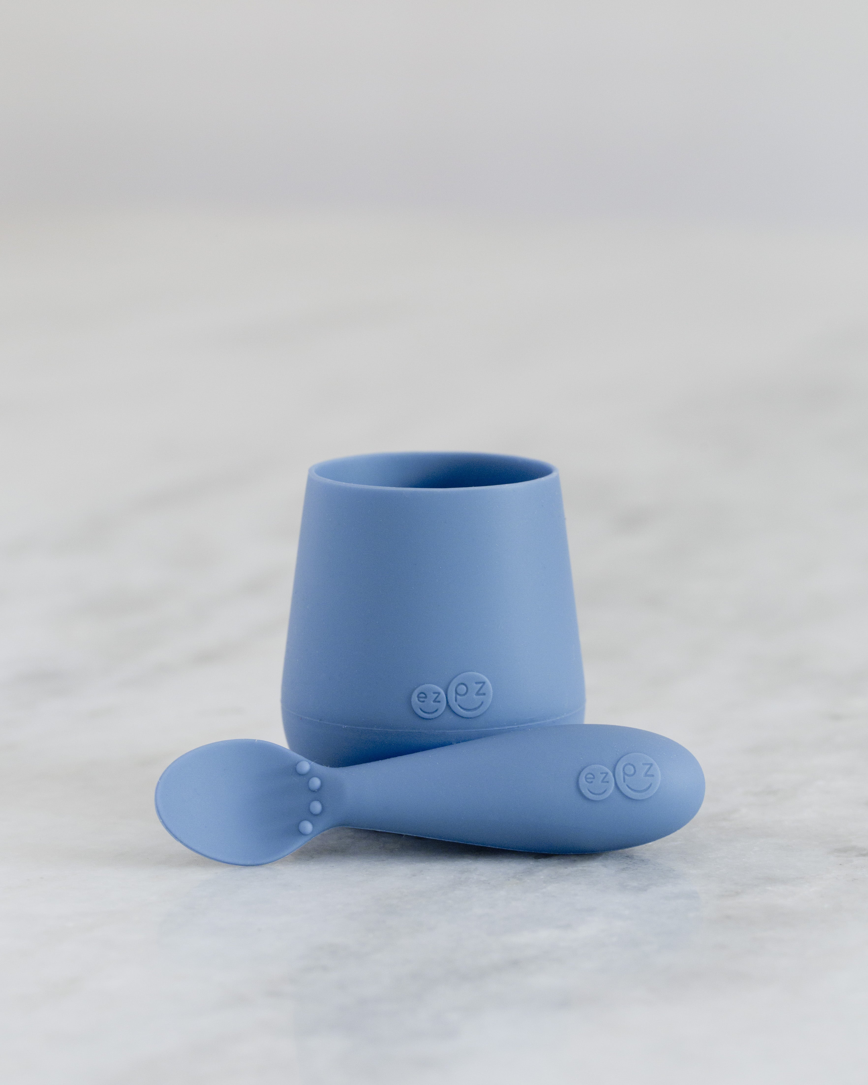 ezpz first foods set, indigo. Matarstell fyrir börn. Skál, glas og skeiðar. 