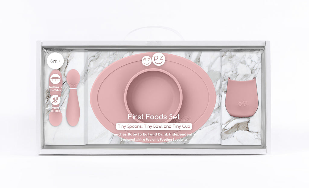 ezpz first foods set - matarstell. Skál, glas, skeiðar. Kemur í pakka. Fullkomin gjöf