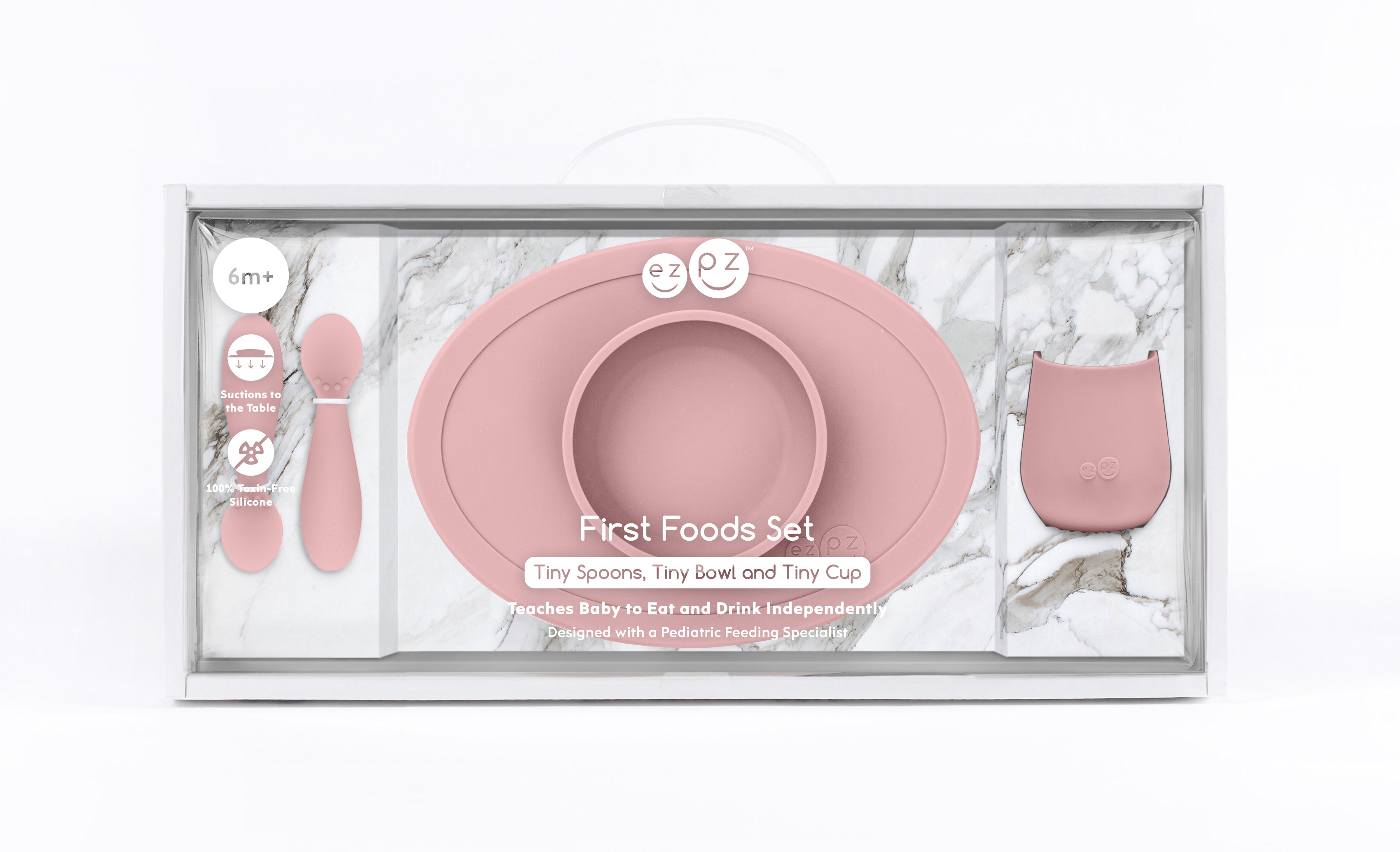 ezpz first foods set - matarstell. Skál, glas, skeiðar. Kemur í pakka. Fullkomin gjöf