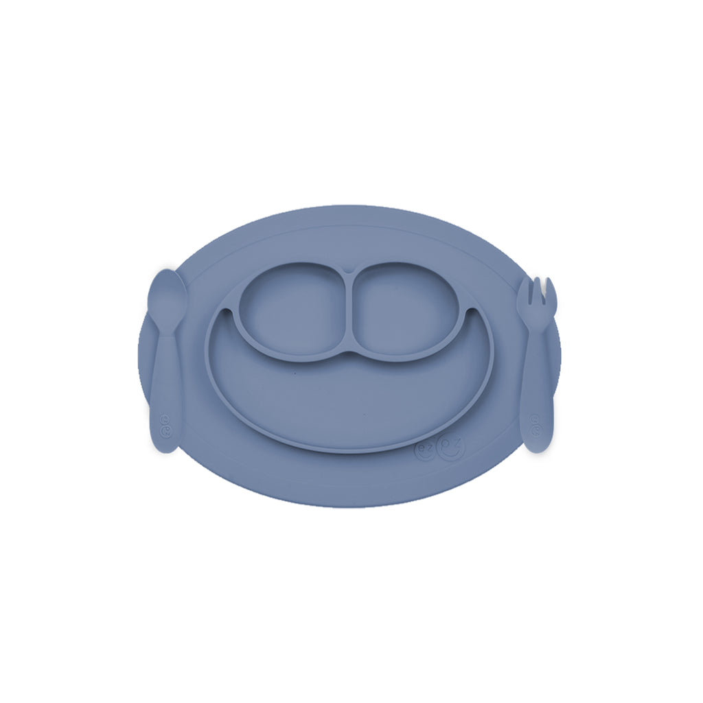 ezpz mini feeding set, indigo. matarstell fyrir börn. kemur í kassa - fullkomin gjöf. 
