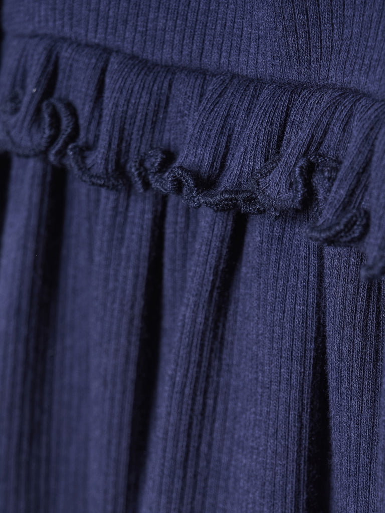 Rib kjóll, ungbarna - Dark Navy