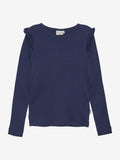 Rib síðerma bolur - Dark Navy